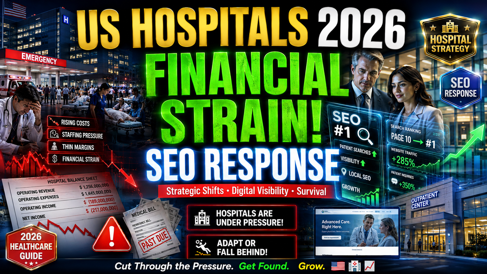 US Hospitals in 2026: Financial Strain, Strategic Shifts, and the SEO Response .