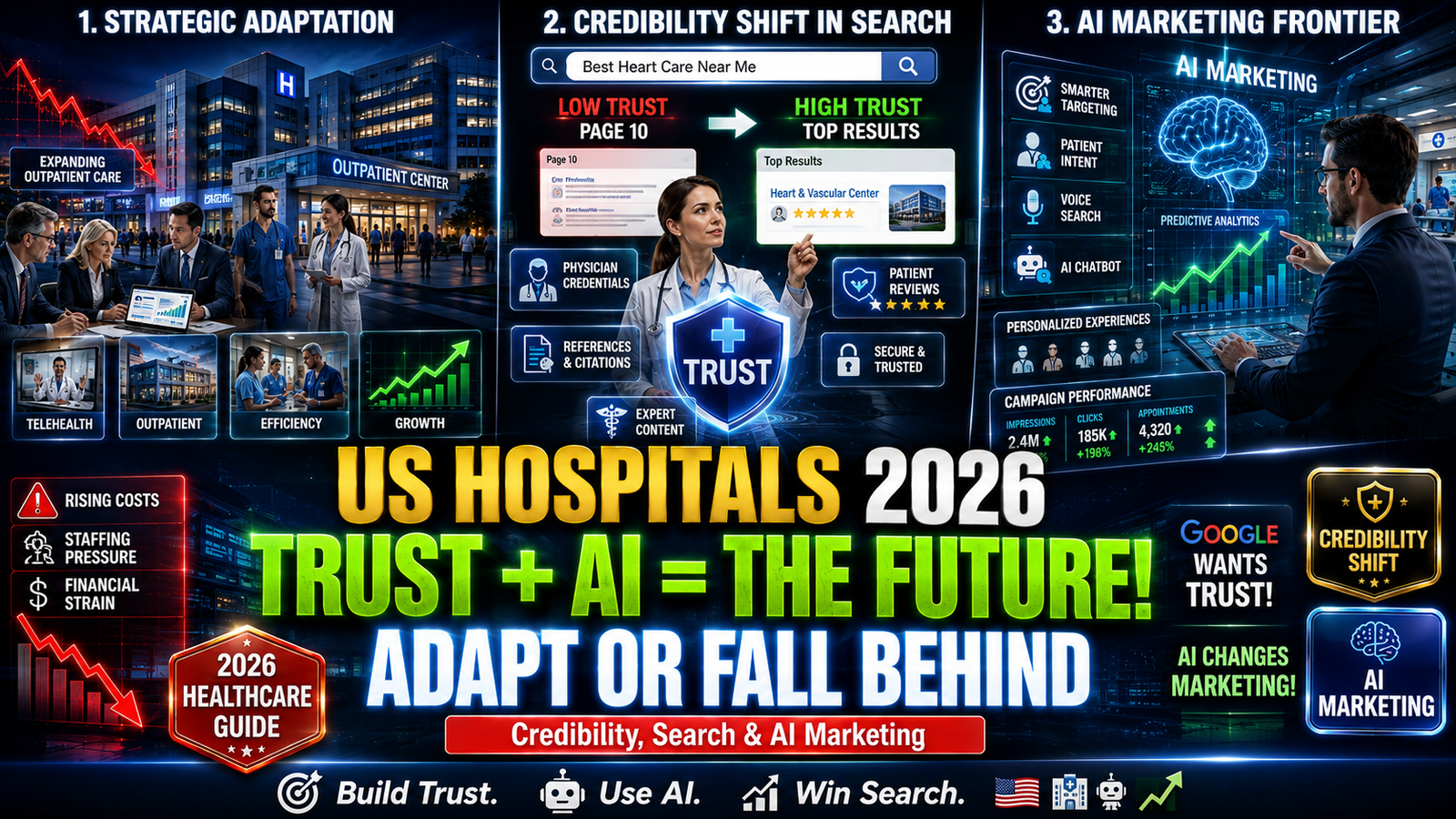 US Hospitals in 2026: Strategic Adaptation, the Credibility Shift in Search, and the AI Marketing Frontier .