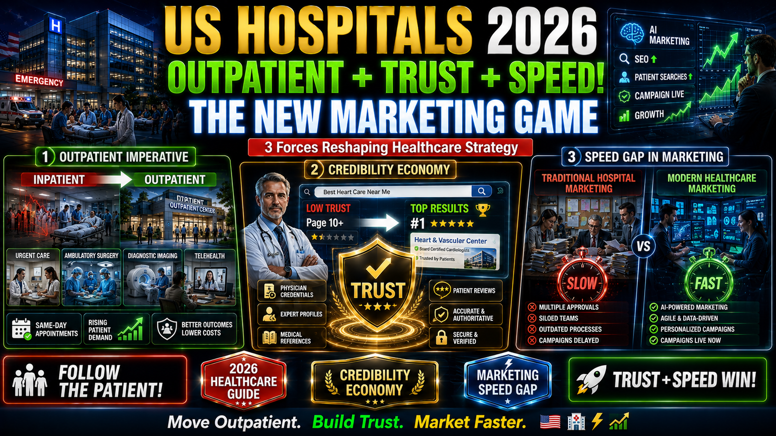 US Hospitals in 2026: The Outpatient Imperative, the Credibility Economy, and the Speed Gap in Marketing Strategy .