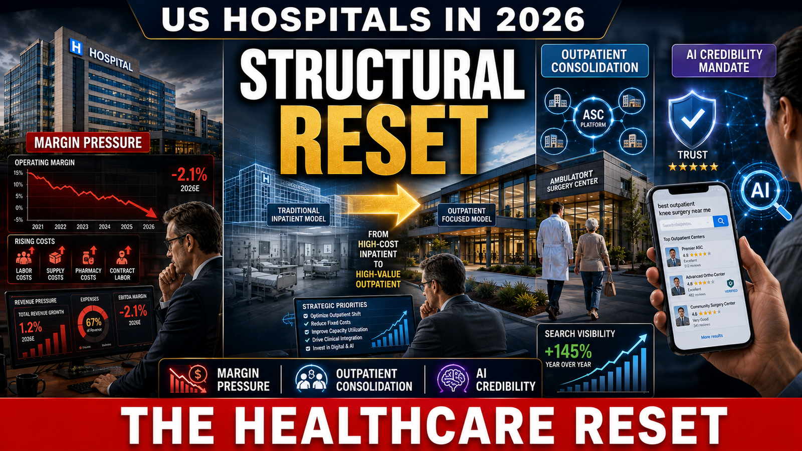 US Hospitals in 2026: The Structural Reset – Margin Pressure, Outpatient Consolidation, and the AI Credibility Mandate .