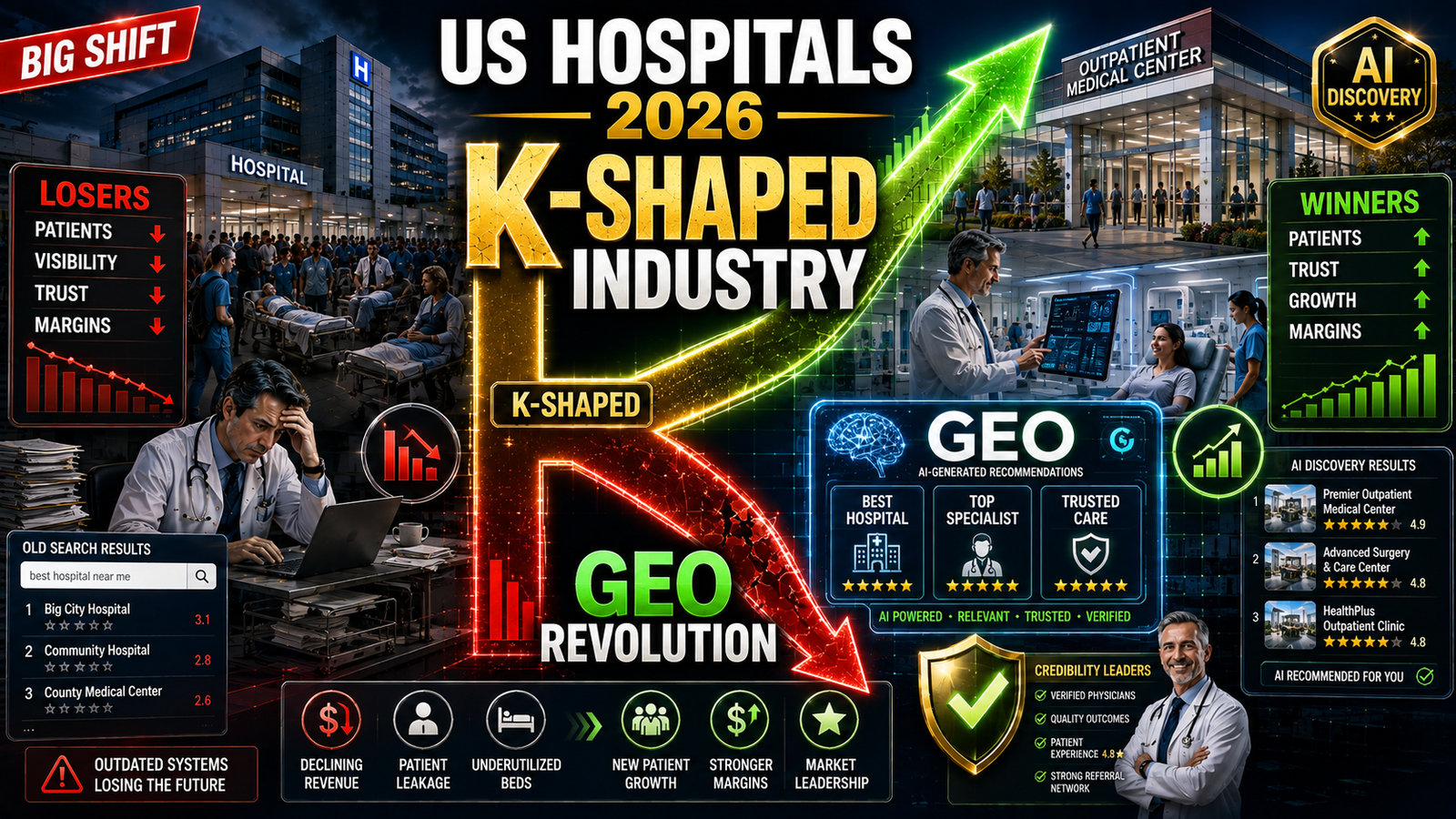 US Hospitals in 2026: The K-Shaped Industry and the GEO Revolution .